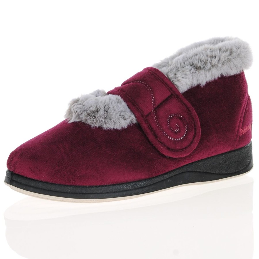 Shop By Style Padders | Padders - Hush Warm Lined Slippers, Burgundy-Grey