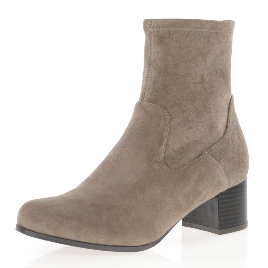 Shop By Style Caprice | Caprice - Vegan Block Heeled Sock Boots Cafe - 25316