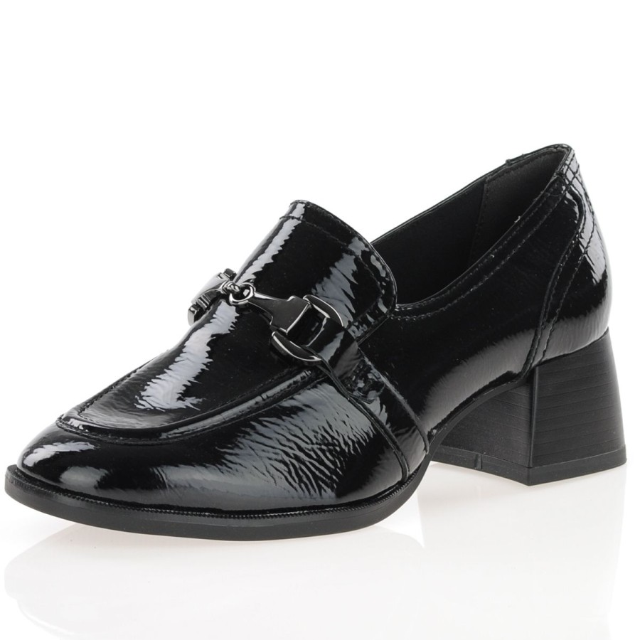 Shop By Style Tamaris | Tamaris - Vegan Heeled Loafers Black Patent - 24434