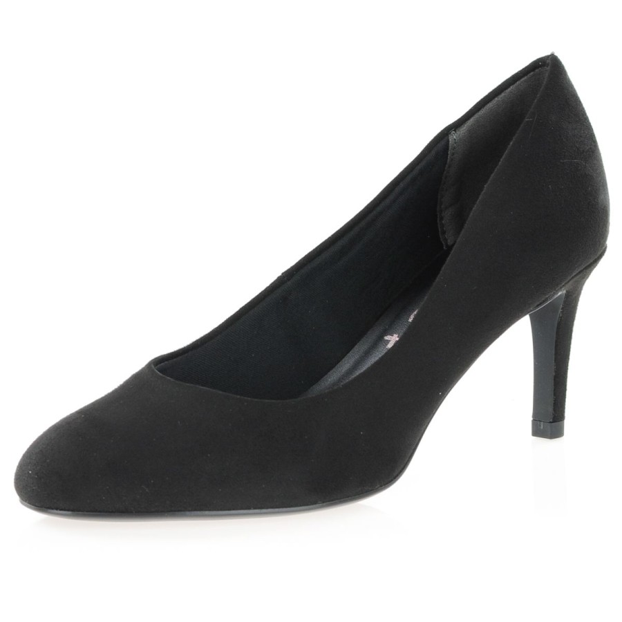 Shop By Style Tamaris | Tamaris - Vegan Heeled Court Shoes Black - 22416