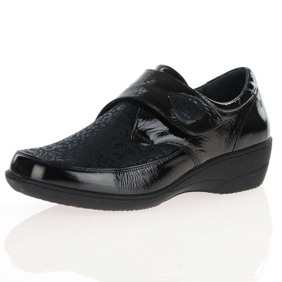 Shop By Style Softmode | Softmode - Elma Velcro Strap Shoes, Black Patent