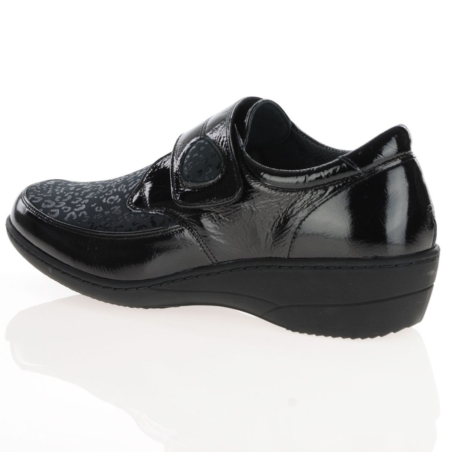 Shop By Style Softmode | Softmode - Elma Velcro Strap Shoes, Black Patent